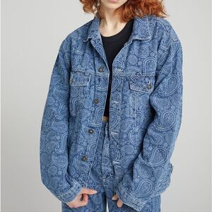 The Ragged Priest Believe Paisley Print Oversized Denim Jean Jacket S NWT